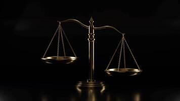 justice scale animation icon 3d render concept of government judicial equal balance video