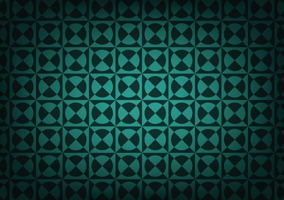 Abstract square green circle pattern black modern background