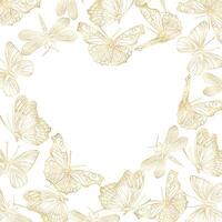Butterfly heart frame vector