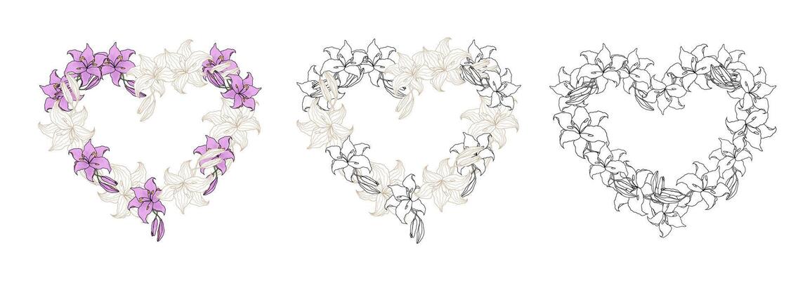Lily flower wreath set
