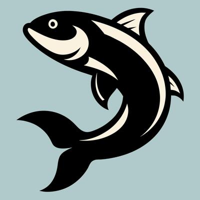 Bowfin fish dancing icon illustration