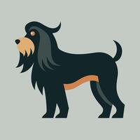 Briard dog goes icon illustration vector