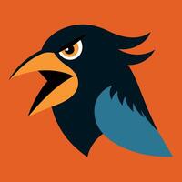 Broadbill bird angry icon illustration vector