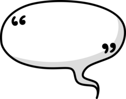 Hand draw doodle Black and white color speech bubble balloon with quotation marks, icon sticker memo keyword planner text box banner png