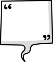 Hand draw doodle Black and white color speech bubble balloon with quotation marks, icon sticker memo keyword planner text box banner png