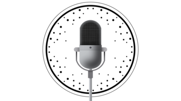 Professional microphone in radio station studio on air, Microphone, Happy radio host broadcasting in studio, record a podcast with headphones and microphone for live streaming png