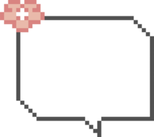8bit retro game pixel speech bubble balloon icon sticker memo keyword planner text box banner png