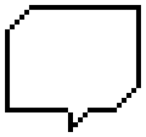 8bit retro game pixel art speech bubble balloon icon sticker memo keyword planner text box banner png