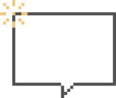 8bit retro game pixel speech bubble balloon icon sticker memo keyword planner text box banner png