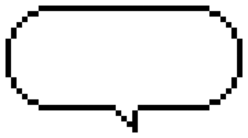 8bit retro game pixel art speech bubble balloon icon sticker memo keyword planner text box banner png