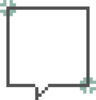 8bit retro game pixel speech bubble balloon icon sticker memo keyword planner text box banner png