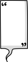 Hand draw doodle Black and white color speech bubble balloon with quotation marks, icon sticker memo keyword planner text box banner png