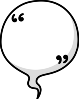 Hand draw doodle Black and white color speech bubble balloon with quotation marks, icon sticker memo keyword planner text box banner png