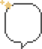 8bit retro game pixel speech bubble balloon icon sticker memo keyword planner text box banner png