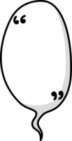 Hand draw doodle Black and white color speech bubble balloon with quotation marks, icon sticker memo keyword planner text box banner png
