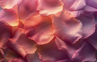 A Closeup View of Delicate Pink Rose Petals photo