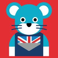 British Mouse learns icon illustration vector
