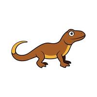 Brown Basilisk lizard stands icon illustration vector