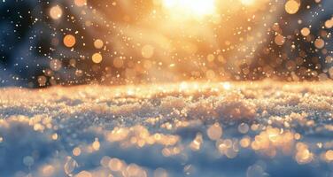 Sparkling Snow Under a Warm Winter Sun photo