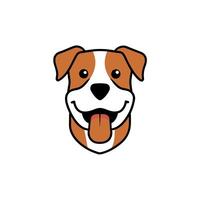 Bullboxer dog laughs icon illustration vector