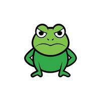 Bullfrog frog angry icon illustration vector