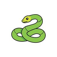 Bush Viper snake lies icon illustration vector