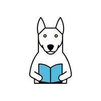 Bull Terrier dog learns icon illustration vector