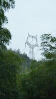 One electrical power crane built on the top of the hill photo