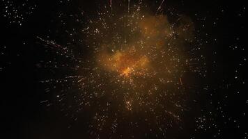 The beautiful and colorful fireworks show for new year's celebration at night photo