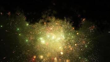 The beautiful and colorful fireworks show for new year's celebration at night photo