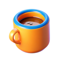 café dentro caneca 3d render png