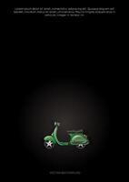 Green Scooter Plasticine Cartoon Style Isolated on a White Background Delivery Service Concept vector