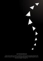 Seamless background illustration of paper rocket in white on black background vector