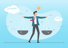 Businessman comparing scale to be equal vector
