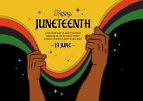 Hand drawn illustration for happy Juneteenth freedom vector