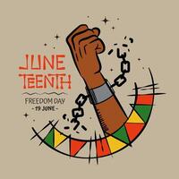 Hand drawn illustration for happy Juneteenth freedom vector