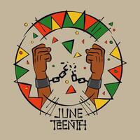 Hand drawn illustration for happy Juneteenth freedom vector