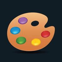 Palette emoji illustration isolated on white background. Palette with acrylic paints. 3d illustration. vector