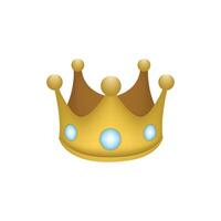 Crown Emoji Icon Object Symbol Gradient Art Design Cartoon Isolated on white Background. vector