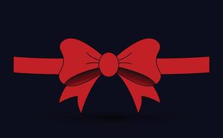 Elegant red ribbon illustration isolated on dark background. 3d illustration. vector