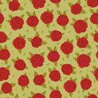 Simple seamless pattern with red roses. graphics. vector