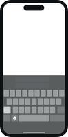 Smartphone keyboard with phone mockup. Keypad buttons in modern flat style. Latest modern screen smartphone keyboard in black color. vector