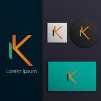 set of flat design icons luxury with letters K and K for company fashion. design elements vector