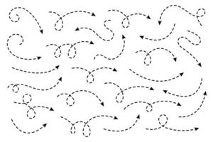 Curved dotted arrow. Zigzag arrow stripes design with dotted lines. vector