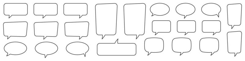 Speech bubble, speech balloon, chat bubble line art icon for apps and websites. vector