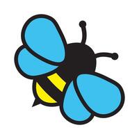 Honey Bee flat icon. Insect character. Cartoon flying bee. vector