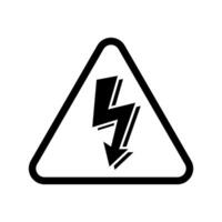 High voltage icon. Warning electricity symbol. Alert, hazard and danger, caution electrical icon. Triangle with lightning sign. vector