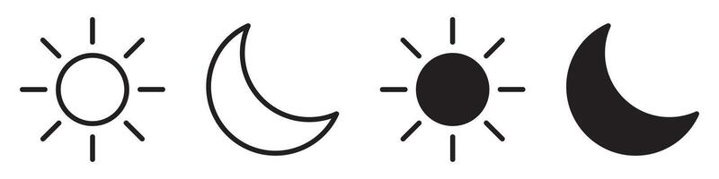 Sun moon icon illustration isolated sign symbol. vector