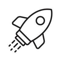Rocket icon. Simple outline rocket sign. Rocket launched icon. vector
