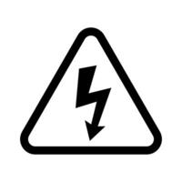 High voltage icon. Warning electricity symbol. Alert, hazard and danger, caution electrical icon. Triangle with lightning sign. vector